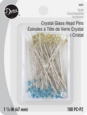CrystalGlassHeadPins 7-8 100ct image 0