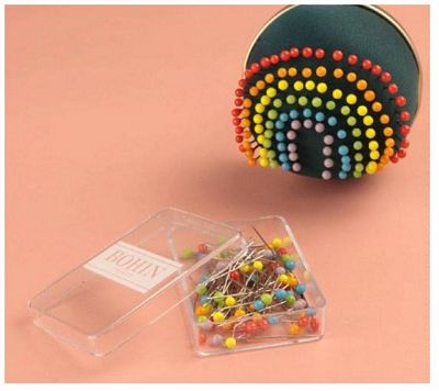 Glass Head Pins 1 3/16 in Rainbow

 image 1